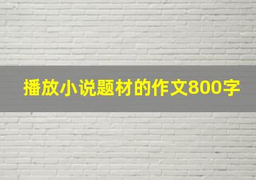 播放小说题材的作文800字