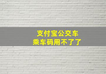 支付宝公交车乘车码用不了了