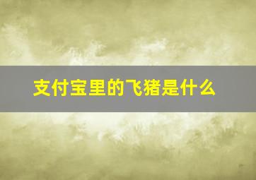 支付宝里的飞猪是什么