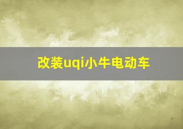 改装uqi小牛电动车