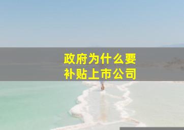 政府为什么要补贴上市公司