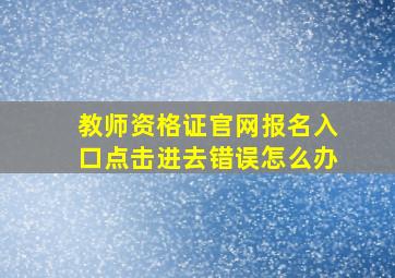 教师资格证官网报名入口点击进去错误怎么办