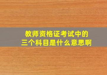 教师资格证考试中的三个科目是什么意思啊