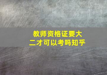 教师资格证要大二才可以考吗知乎