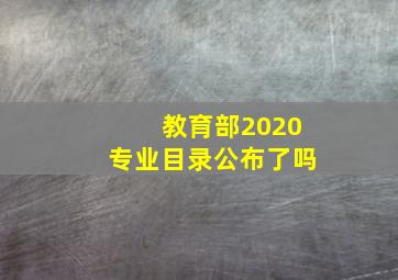 教育部2020专业目录公布了吗