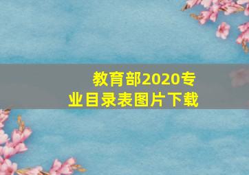 教育部2020专业目录表图片下载