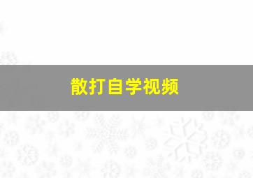 散打自学视频