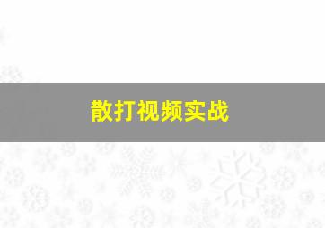 散打视频实战