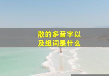 散的多音字以及组词是什么