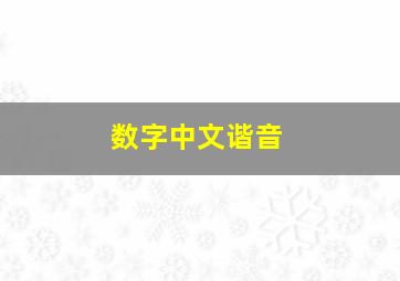 数字中文谐音