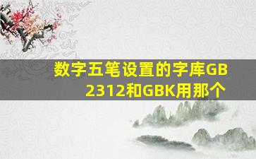 数字五笔设置的字库GB2312和GBK用那个