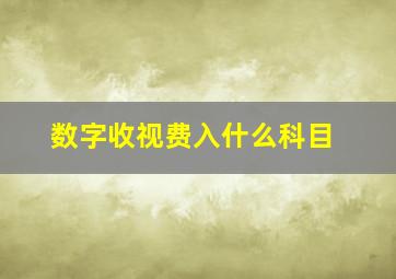 数字收视费入什么科目