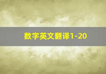 数字英文翻译1-20