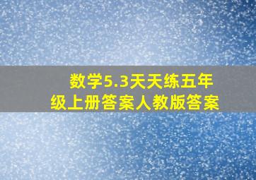 数学5.3天天练五年级上册答案人教版答案