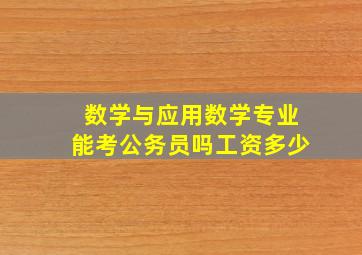 数学与应用数学专业能考公务员吗工资多少