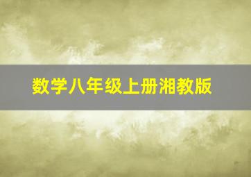 数学八年级上册湘教版