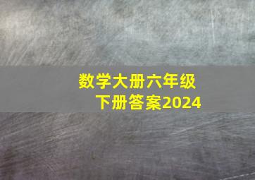 数学大册六年级下册答案2024