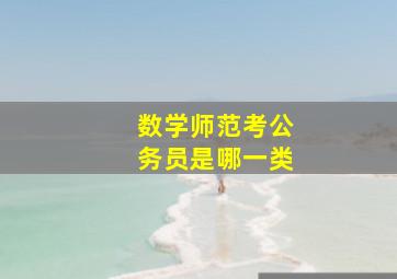 数学师范考公务员是哪一类