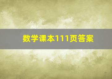 数学课本111页答案