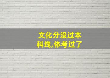 文化分没过本科线,体考过了