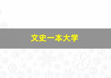 文史一本大学