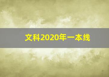 文科2020年一本线