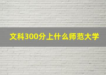 文科300分上什么师范大学