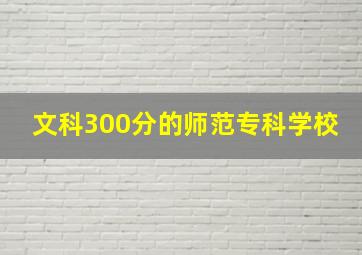 文科300分的师范专科学校