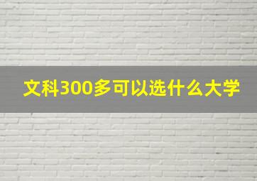 文科300多可以选什么大学