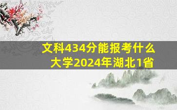 文科434分能报考什么大学2024年湖北1省