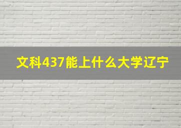 文科437能上什么大学辽宁