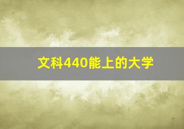 文科440能上的大学