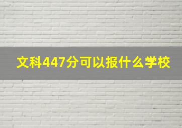 文科447分可以报什么学校