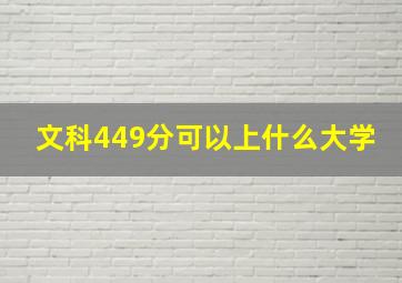 文科449分可以上什么大学