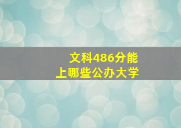 文科486分能上哪些公办大学