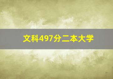 文科497分二本大学