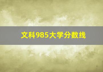 文科985大学分数线