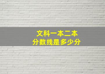 文科一本二本分数线是多少分