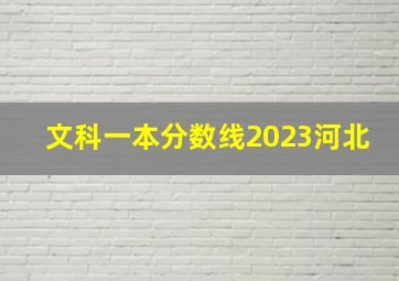 文科一本分数线2023河北