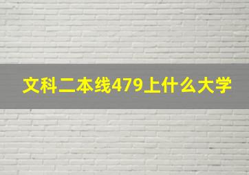 文科二本线479上什么大学