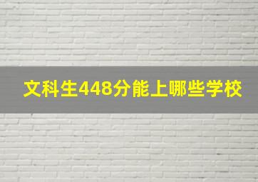 文科生448分能上哪些学校