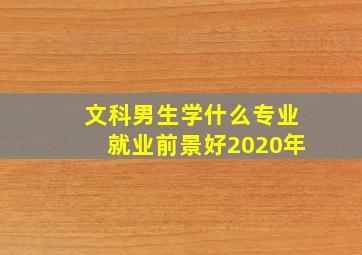 文科男生学什么专业就业前景好2020年