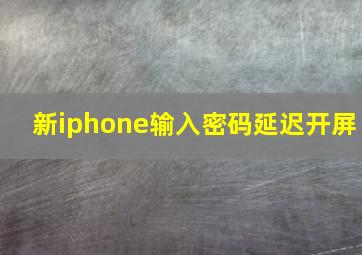 新iphone输入密码延迟开屏