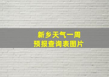 新乡天气一周预报查询表图片