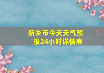 新乡市今天天气预报24小时详情表