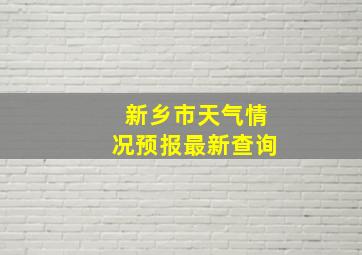 新乡市天气情况预报最新查询