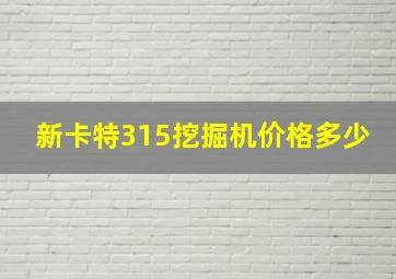 新卡特315挖掘机价格多少