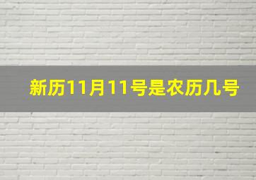 新历11月11号是农历几号