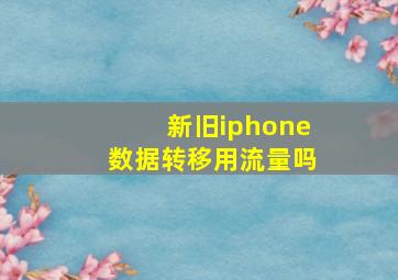 新旧iphone数据转移用流量吗