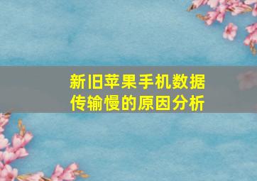 新旧苹果手机数据传输慢的原因分析